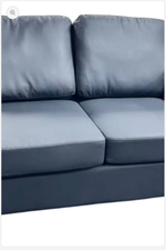 Lucy black PU sofa front close-up