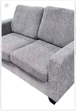 Lucy grey fabric sofa angled view