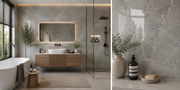 Marble Bathroom Wall Panels - Gold & Grey Marble - 240 x 60