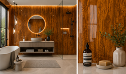 Marble Bathroom Wall Panels - Walnut Marble - 240 x 60