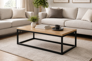 Siena Coffee Table – Oak Effect & Black Metal Frame