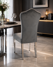 Alice Dining Chair – Chrome Legs – Crushed Velvet