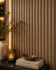 Premium Fluted Waterproof Wall Panels - Walnut - 240 x 15 (Pack of 12)