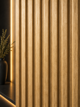 Premium Seamless Waterproof Wall Panels - Oak - 240 x 15 (Pack of 16)