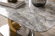 SG-Madrid Marble Coffee Table – Gold & Silver Base – 120 x 60 x 45cm