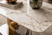SG-Madrid Marble Coffee Table – Gold & Silver Base – 120 x 60 x 45cm