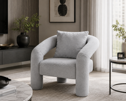 Angel Grey Chair – Soft Fabric Upholstery – 82 x 75 x 74cm