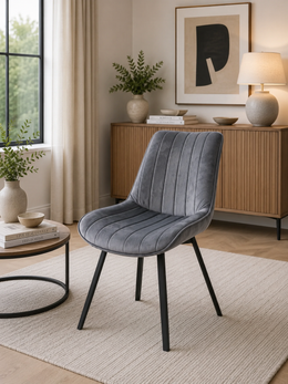 Roco 360° PU Dining Chair – Black Legs – 54 x 58 x 86cm