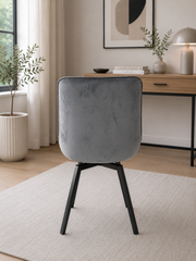 Roco 360° PU Dining Chair – Black Legs – 54 x 58 x 86cm