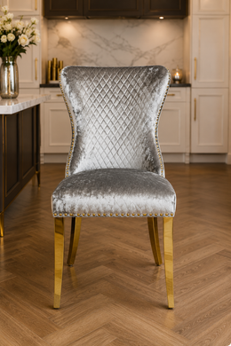 G-Lewis Chair – Lion Knocker – Gold Legs – 65 x 52 x 94cm