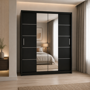 Lisbon Sliding Mirror Wardrobe – 120cm, 150cm, 180cm & 203cm