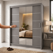 Lisbon Sliding Mirror Wardrobe – 120cm, 150cm, 180cm & 203cm