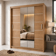 Lisbon Sliding Mirror Wardrobe – 120cm, 150cm, 180cm & 203cm