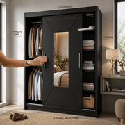Nicole Sliding Mirror Wardrobe – 120cm, 150cm, 180cm & 203cm