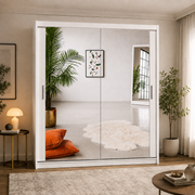 Houston White Sliding Mirror Wardrobe – Multiple Sizes