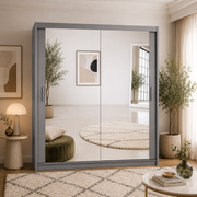 Houston White Sliding Mirror Wardrobe – Multiple Sizes