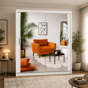Houston White Sliding Mirror Wardrobe – Multiple Sizes