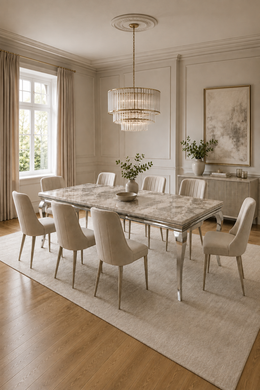 Lewis Dining Table – Chrome Frame