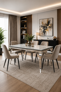 Lewis 1.5/1.8m Glass Dining Table