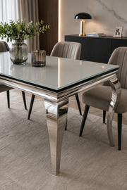 Lewis 1.5/1.8m Glass Dining Table