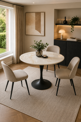 Bentley 0.9m Round Dining Table – Black