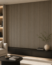 Slatted MDF Acoustic Wall Panels - Dark Oak - 240 x 60