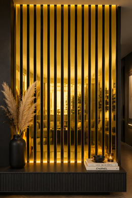 Mirror Finish Acoustic Wall Panels - Shiny Gold - 240 x 60