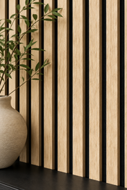 Slatted MDF Acoustic Wall Panels - Dark Oak - 240 x 60