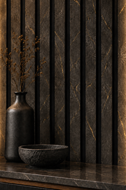 Marble Acoustic Wall Panels - Gold & Black - 240 x 60