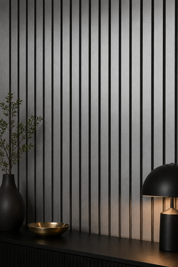 Metallic Acoustic Wall Panels - Dark Grey - 240 x 60