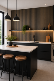 Linear PVC Waterproof Wall Panels - Dark Oak - 240 x 30 (Pack of 8)
