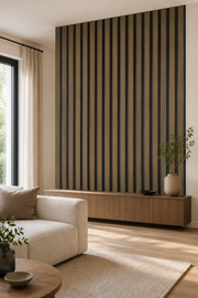 Linear PVC Waterproof Wall Panels - Dark Oak - 240 x 30 (Pack of 8)