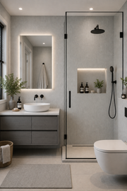 Wood Effect Bathroom Wall Panels - Grey - 240 x 60