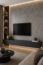 Marble Bathroom Wall Panels - Gold & Grey Marble - 240 x 60