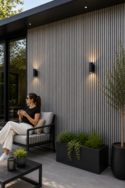 Linear Weatherproof Composite Outdoor Wall Panels - Grey - 240 x 16 (Pack of 12)