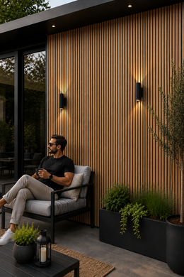 Linear Weatherproof Composite Outdoor Wall Panels - Dark Oak - 240 x 16 (Pack of 12)