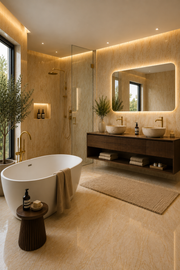Marble Bathroom Wall Panels - Cream Marble - 240 x 60