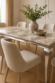 Lewis Dining Table – Chrome Frame