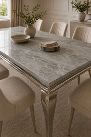 Lewis Dining Table – Chrome Frame