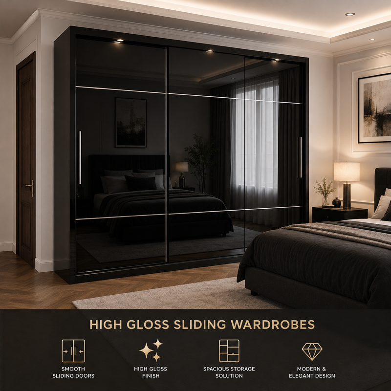 High Gloss Sliding Wardrobes