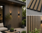 Linear Weatherproof Composite Outdoor Wall Panels - Walnut - 240 x 16 (Pack of 12)