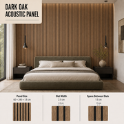 Slatted MDF Acoustic Wall Panels - Dark Oak - 240 x 60