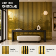 Mirror Finish Acoustic Wall Panels - Shiny Gold - 240 x 60