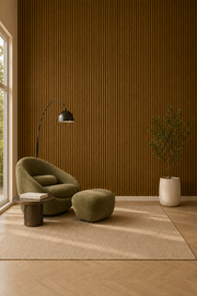 Slatted MDF Acoustic Wall Panels - Teak Oak - 240 x 60