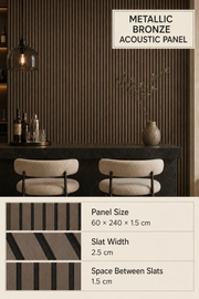 Metallic Acoustic Wall Panels - Brown / Bronze - 240 x 60