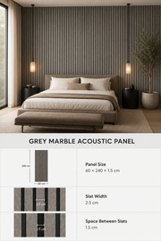 Marble Acoustic Wall Panels - Grey - 240 x 60