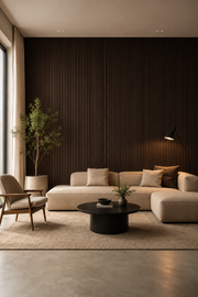 Slatted MDF Acoustic Wall Panels - Smoked Walnut - 240 x 60