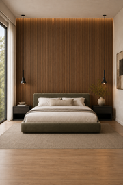 Slatted MDF Acoustic Wall Panels - Dark Oak - 240 x 60