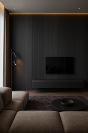 Slatted MDF Acoustic Wall Panels-Dark Grey- 240x60