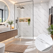 Large Marble Bathroom Wall Panels - White Marble - 240 x 90 (Pack of 2)